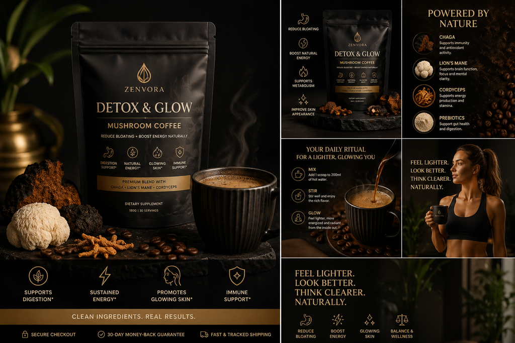 ZENVORA Detox & Glow — Reduce Bloating + Boost Energy Naturally