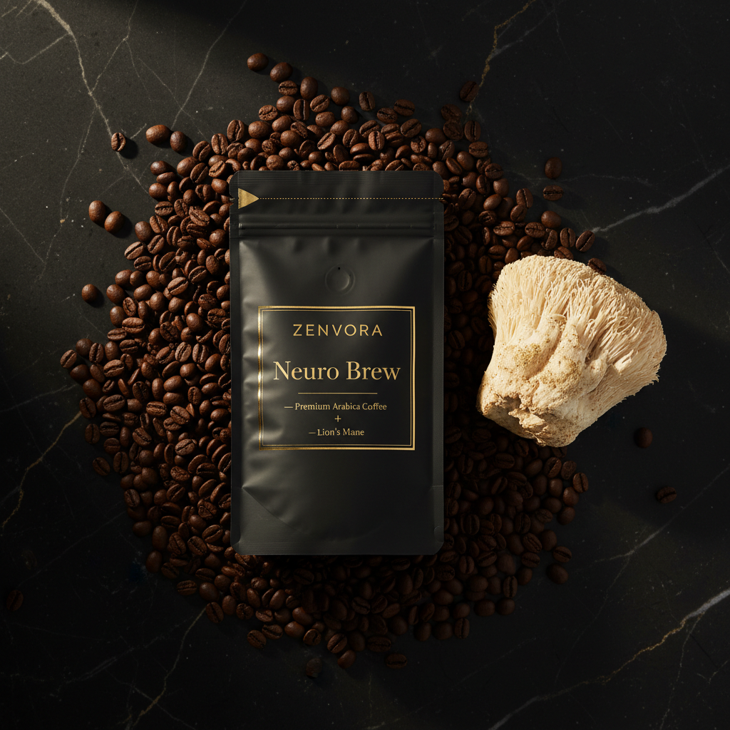 ZENVORA Neuro Brew — Flat Lay